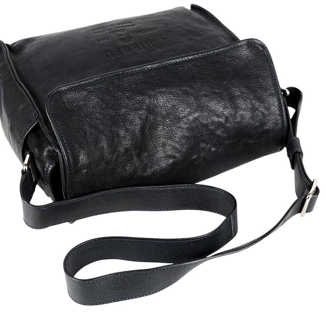 Hirofu Hirov Dark Navy Leather Shoulder Bag Genuine Hirofu Hirov Dark Navy Leather Shoulder Bag Genuine