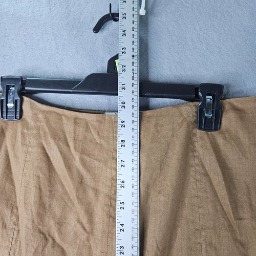 Kim Rogers Signature Linen Skirt Women Size 10 Petite Brown Trumpet Lined Classy - Picture 7 of 8