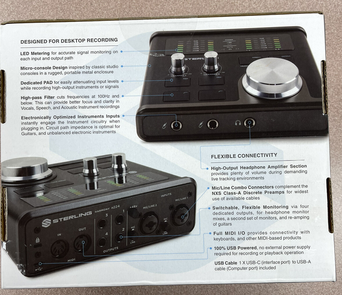 Sterling Audio Harmony H224 USB Audio Interface **BRAND NEW