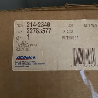 Vapor Canister Vent Solenoid ACDelco 214-2340 GM 22783577
