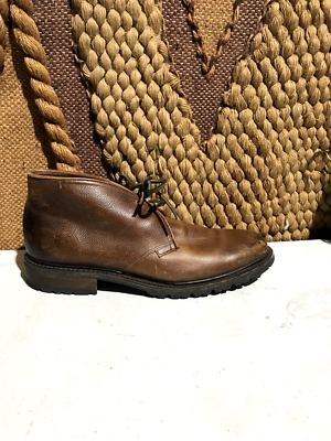 Frye Mens Sz 9.5D Bowery Lace-Up Boots Brown Leather Frye Frye & Co Russell Lace-Up Suede Boots Side Zipper Men  main image 4