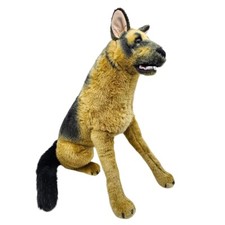 Melissa Doug German Shepherd Life Size Sitting Plush Brown Black Realistic Dog