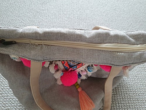 Bolso de hombro para mujer de lino - Imagen 9 de 12
