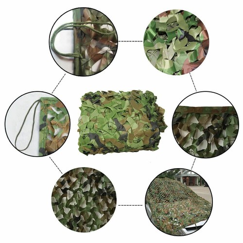 32.8ft x 5ft Camouflage Net Woodland Leaves Military Hunting Camo Cover Netting - Picture 7 of 8