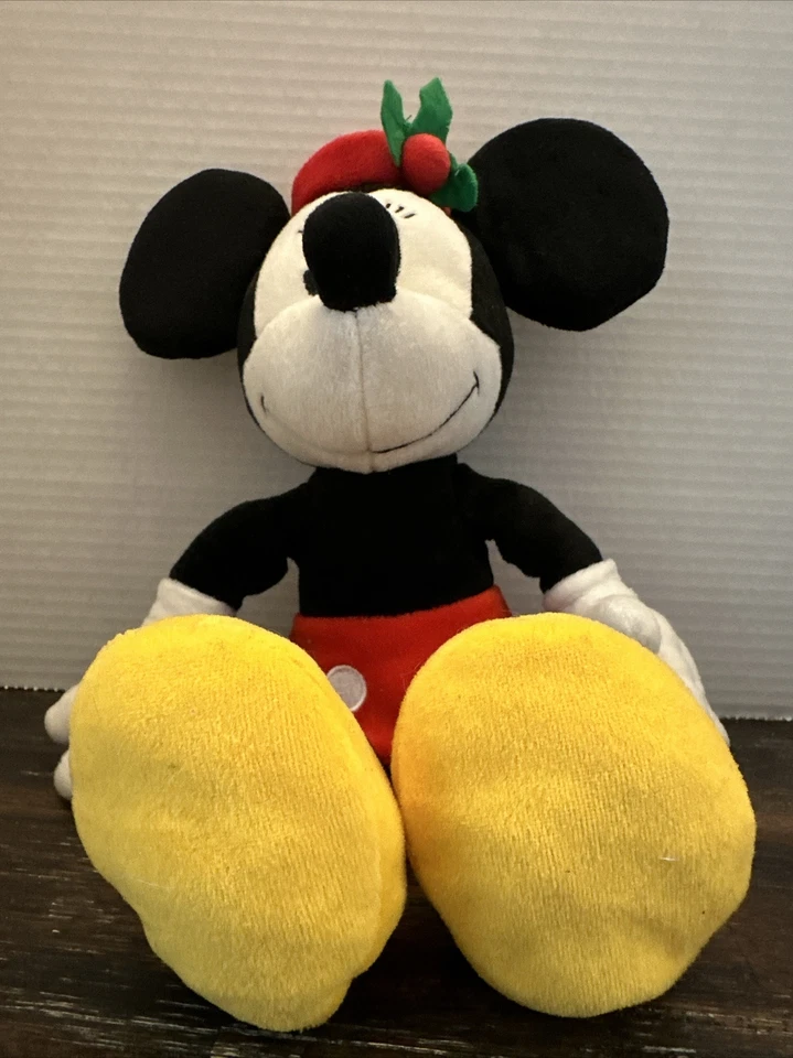 Muñeco de peluche Disney Minnie Mouse 15" vintage años 80 con ojos de pastel raros acebo en sombrero  Foto 2 de 4