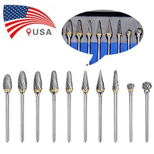 10pcs Dental Lab Polishing Bur Drills Tungsten Steel Carbide Burs 2.35MM
