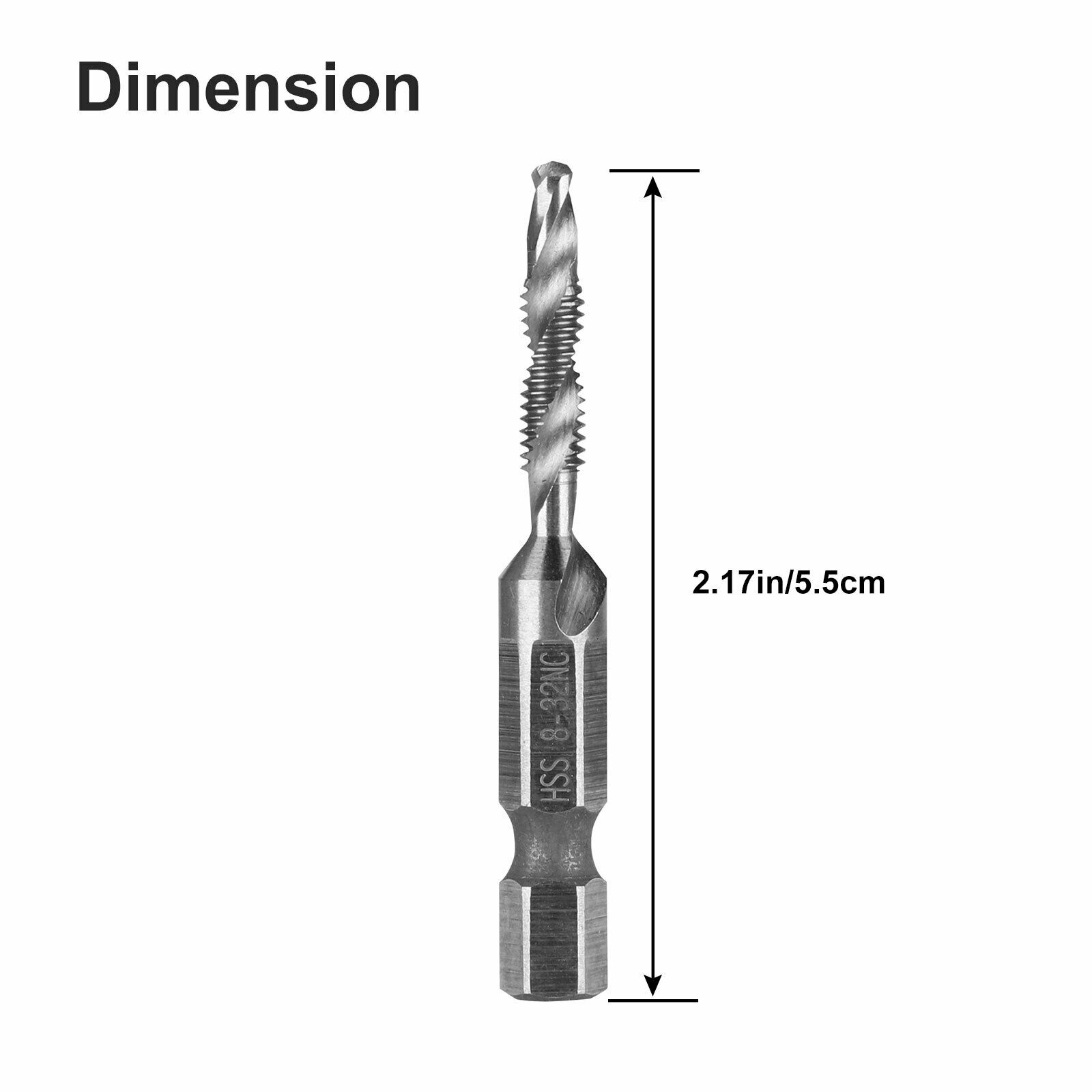 12pc Set 1/4" Hex Shank SAE Drill HSS Tap Combination Bit Deburr