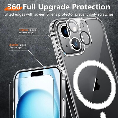 Custodia Magnetica Antiurto Trasparente Per IPhone 17, 16, 15, 14, 13, 12 Pro E Pro Max, Color Oro