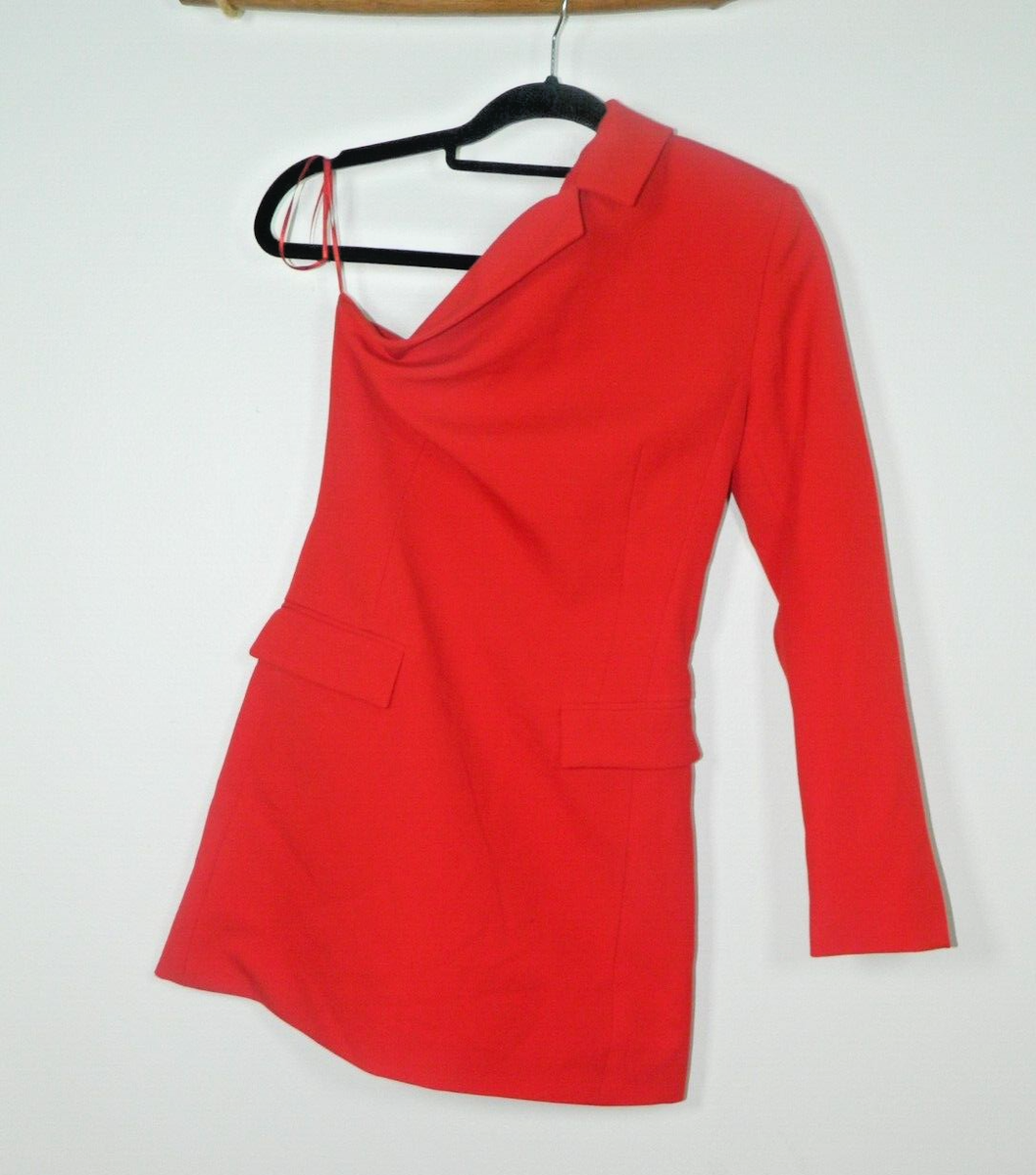 zara tuxedo dress one shoulder Zara one shoulder tuxedo dress, size XS