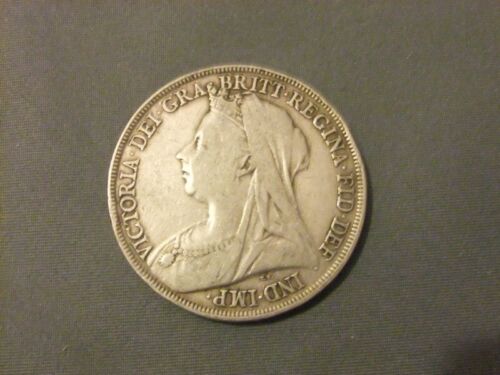 Queen Victoria Crown 1895 Old or Veiled Head LIX on edge. - Foto 1 di 8