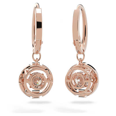 Swarovski Sparkling Dance Drop Earrings Round Cut, White, Rose