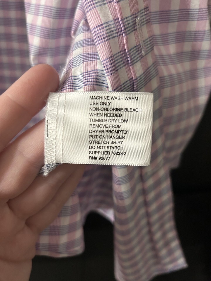 JF Pink and Purple plaid XL dress shirt One Free Tie With Shirt