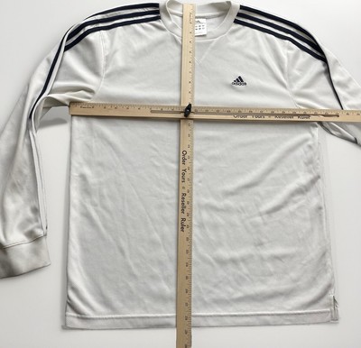 VTG Y2K Adidas Long Sleeve Jersey Shirt Men's M White Solid
