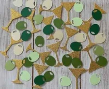 Gold Martini and Olive Confetti A tiny bit older Birthday Bridal Shower Decor