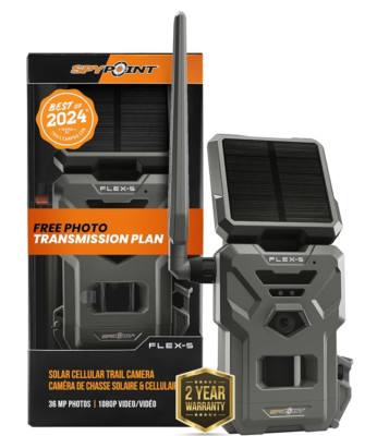 SPYPOINT Flex-S Solar Outdoor Cellular Trail Camera, Integrated Solar Panel