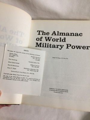 The Almanac of World Military Power ~ First Edition Colonel T.N.