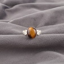Rare Yellow Tiger Eye Gemstone 925 Sterling Silver Jewelry Handmade Women Ring
