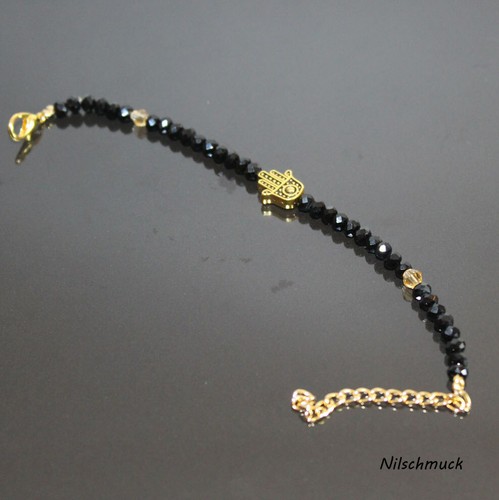 Frauen Fatimas Hand Bicone Kristall Perlen Shamballa Armband Glücksbringer Damen - Bild 4 von 4