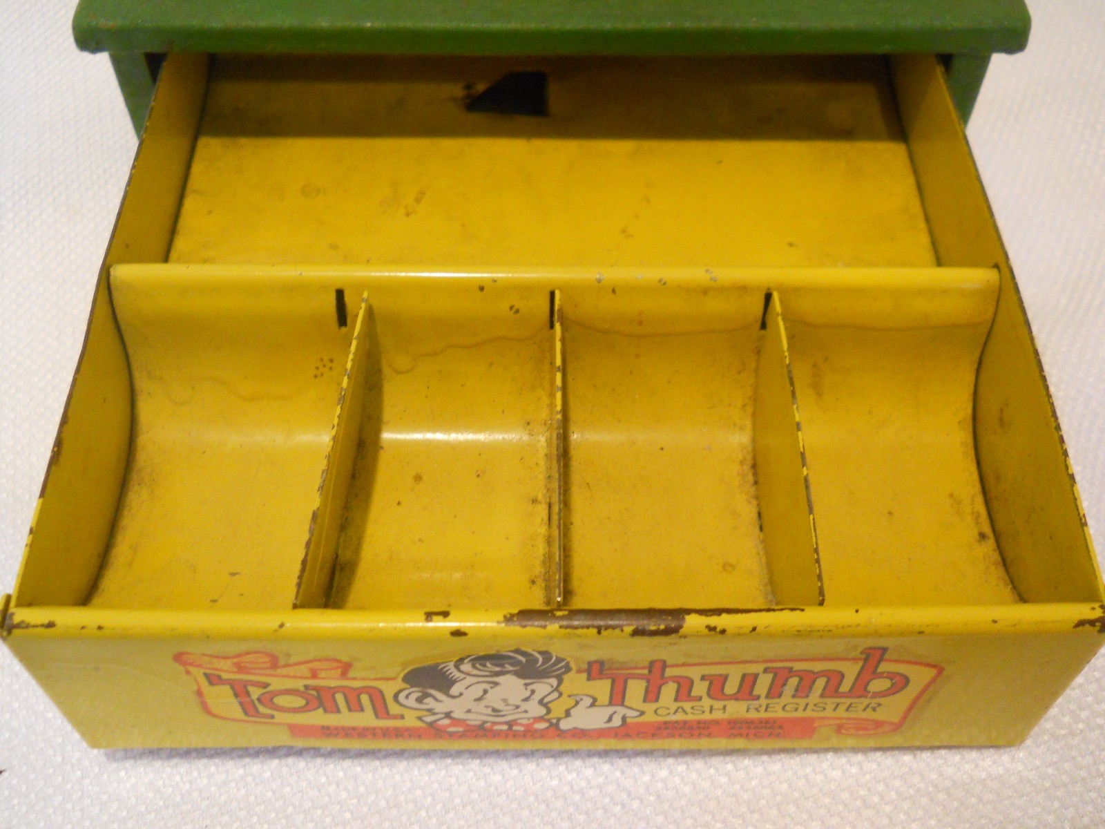 как выглядит Vintage Tom Thumb Green Steel Tin Cash Register Western Stamping Co Made in USA фото