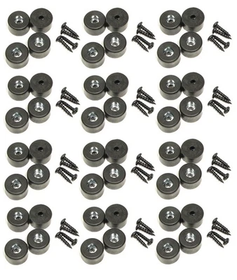 (48 PACK) PENN ELCOM 9101Y Amp / Case / Cabinet Rubber Feet - Bumper 7/8" X 1/2"