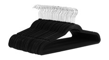 50 Pack Slim Velvet Non-Slip Clothes Hangers Black Suit Shirt Space Saving