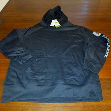 John Deere Hoodie Heavy Black Long Sleeve Spellout Size Large New with tags