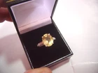 magnificent solid silver VINTAGE LARGE LEMON YELLOW QUARTZ -SIZE M-STUNNING