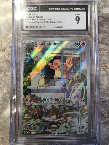 CGC 9 Mint Pokemon 🔥 Charmander Obsidian Flames ETB Black Star Promo Holo 044