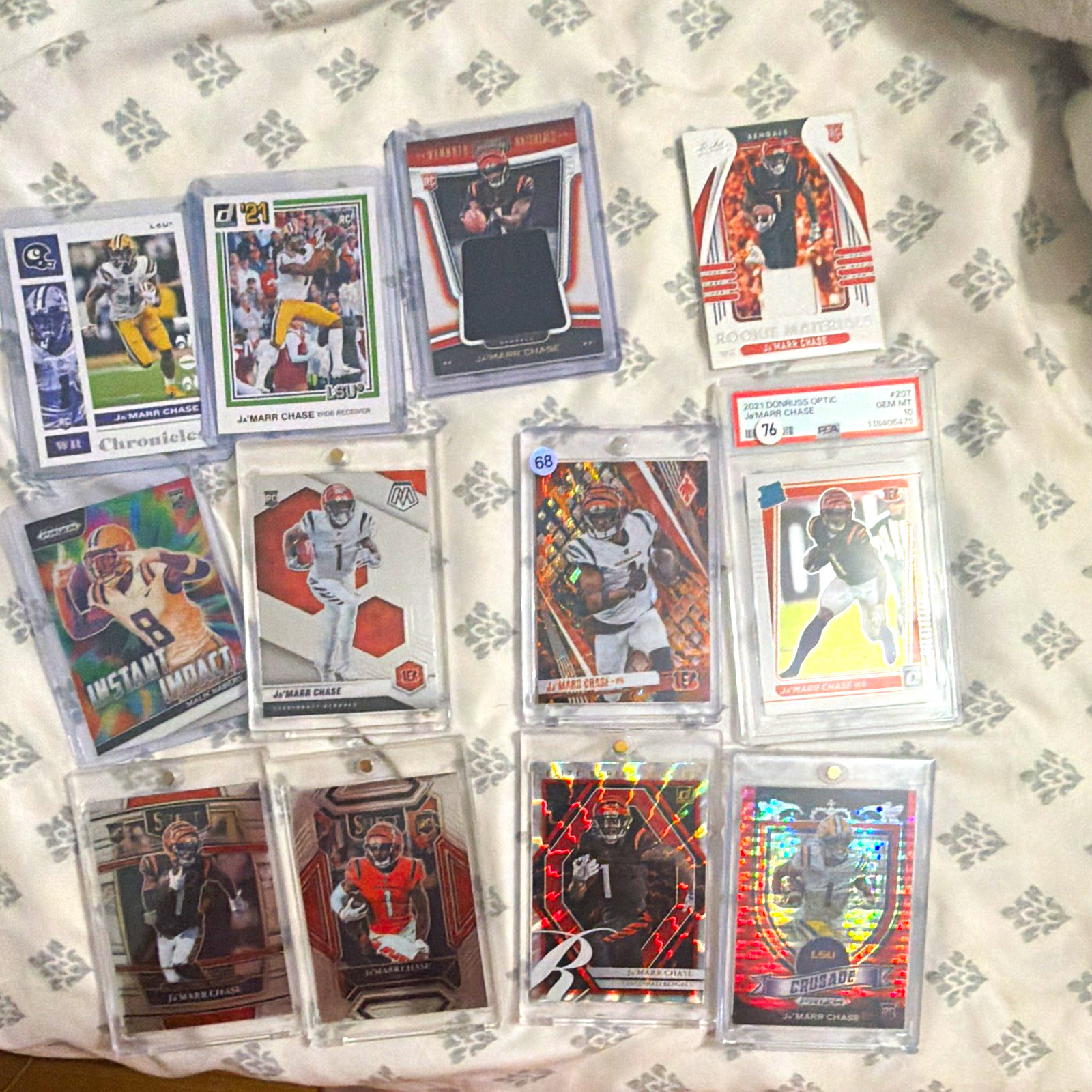 Panini 2021 Ja'Marr Chase PSA 10 Donruss Optic #207 11-Card Lot Nabers