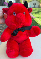 Vintage DEVIL Teddy Bear Plush Cuddle Wit Creation Red Original Tags RARE HTF