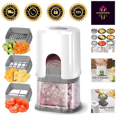 Versatile Food Chopper with 3 Blades - Perfect for Onions, Potatoes, and More