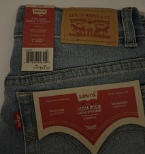 Levi's High Rise Ankle Straight Stretch Girls' Jeans 12 REG Blue Denim
