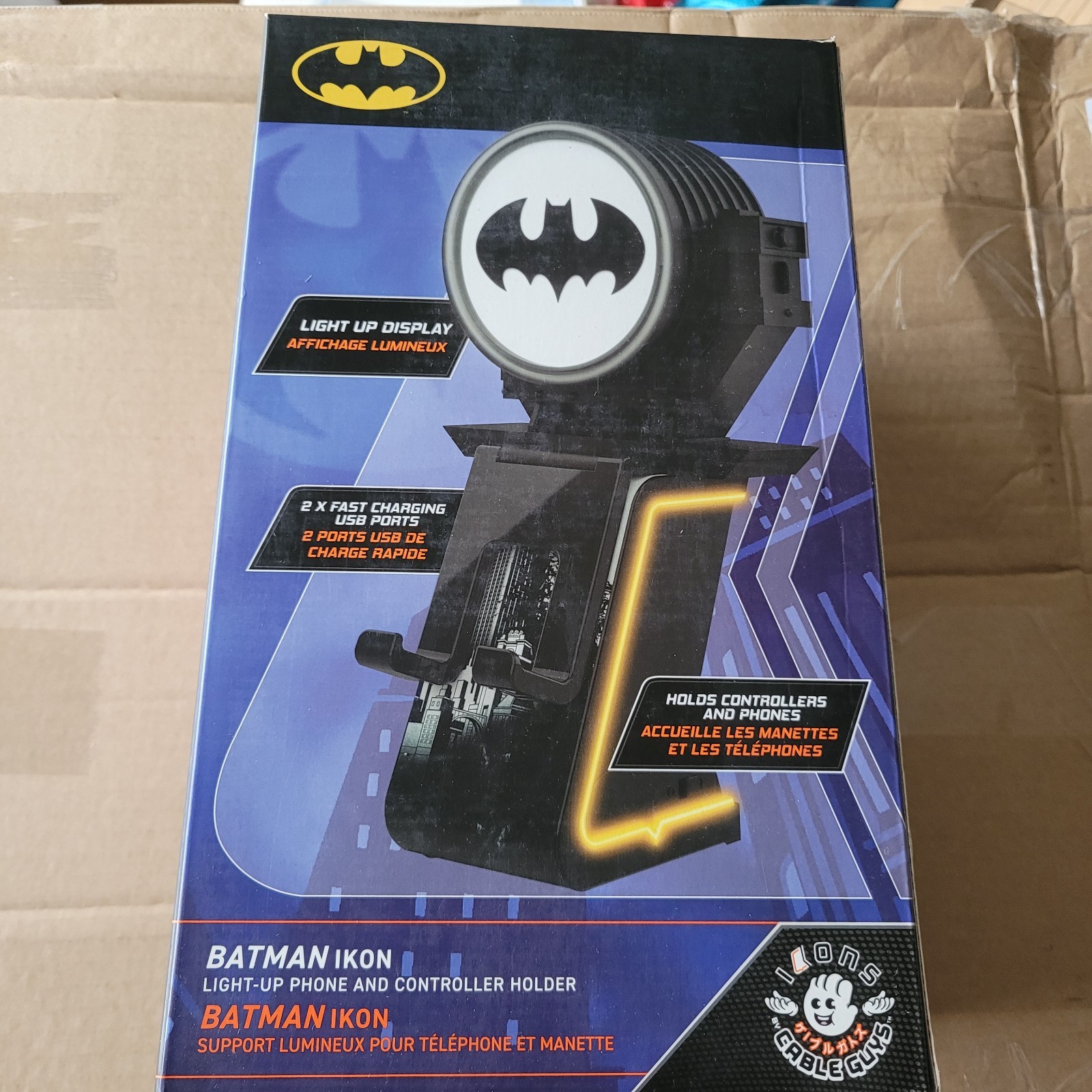 Cable Guys Batman Light Up Charging Ikon Phone Game Controller Holder NEW