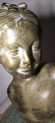 Bemalte Büste aus Bronzeimitat, basierend auf dem Werk von Jean-Baptiste Pigal - Bild 9 von 10