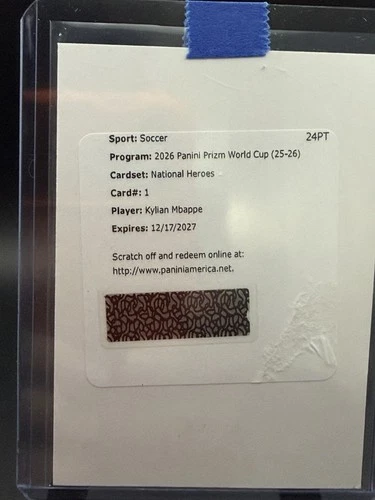 2026 Panini Prizm FIFA World Cup Kylian Mbappe National Heroes Auto Redemption