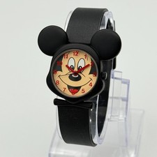 Vintage Kid's DISNEY Time Works Mickey Mouse Ears Watch, 40mm, Black Case/Band