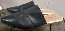 Lucky Brand Bidimin Mule Leather Pointed Toe Flats Women Sz 8.5 Black NWOB New