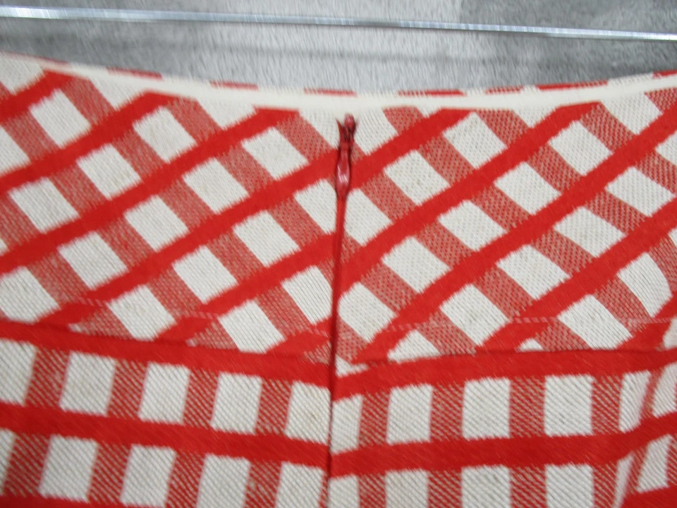 Saia Worth New York 8 lápis quadriculado mistura de linho reta carreira zíper preppy - Imagem 4 de 4