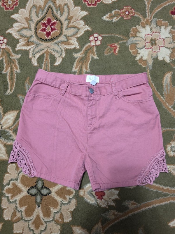 Girls Sz 14 Pink Embroidered Trim Shorts SUPER CUTE