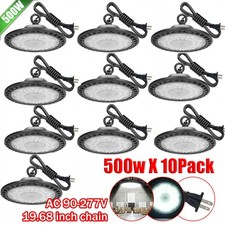 10 Pack 500W UFO LED High Bay Light Shop Industrial Commercial Factory Warehouse