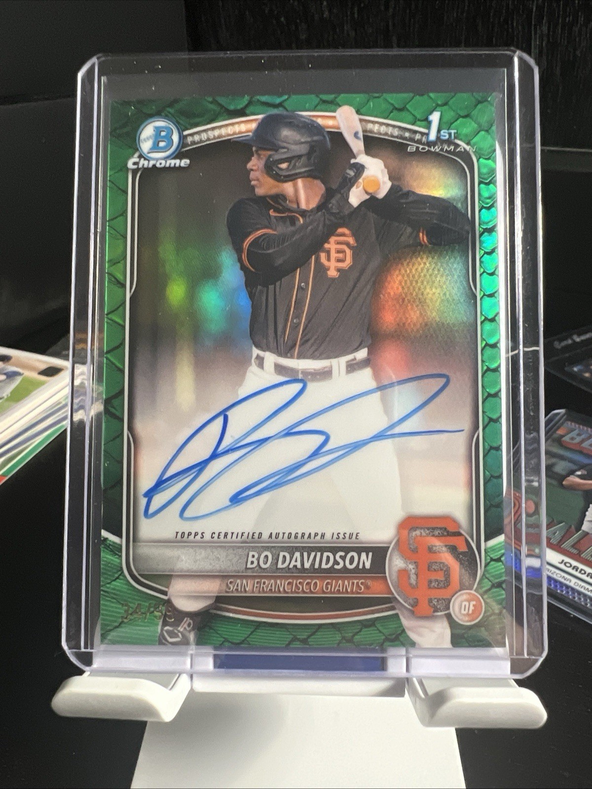 2025 1st Bowman Chrome Green Reptilian SF GIANTS /99 Auto Bo Davidson