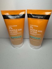 Neutrogena Clear Defend 2 Salicylic Acid Face Scrub 5.1 Fl Oz 2 Pack