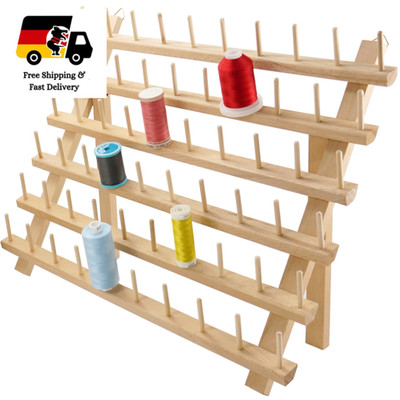 Garnhalter aus Buchenholz, 1x60 Spulen Organizer mit Aufhängehaken für Nähen
