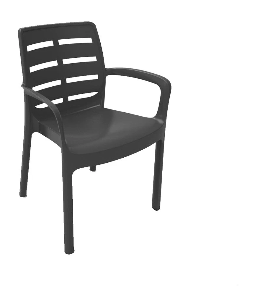 PROGARDEN Silla apilable de exterior de resina BORNEO-60,5X54X82CM (4UD)