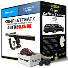 Für OPEL Zafira Tourer C Typ P12 Anhängerkupplung abnehmbar +eSatz 13pol 11- ABE