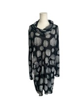 Chalet Et Ceci Asymmetrical Tunic Dress Women’s M Lagenlook USA Made Black White