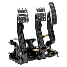 Wilwood 340-16603, Kit Black Aluminum Triple Pedal Assy Adj Floor Mnt W/Lnkg 
