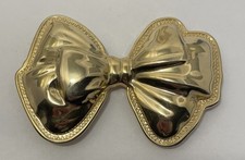 Vintage Ladies Gold Metal Belt Buckle Ribbon Bow Tie