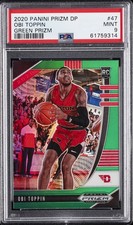 2020 PANINI PRIZM DRAFT PICKS GREEN PRIZM #47 OBI TOPPIN PSA 9