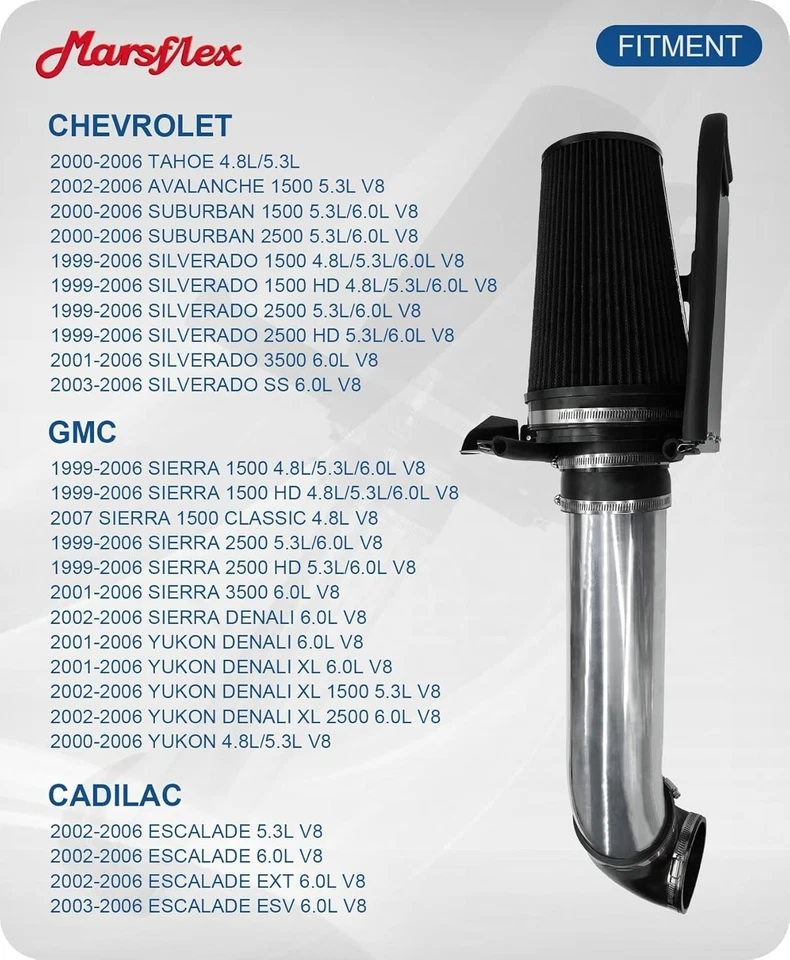 4" Cold Air Intake Pipe Heat Shield For 99-06 Chevy GMC Sierra 1500/2500/3500 - Imagem 2 de 4